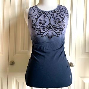 ATHLETA Ombré Stretch Paisley Design Athletic Tank Top XS